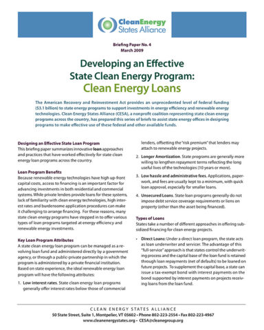 CESA-cleanenergy-Loan-Programs-March09 cover