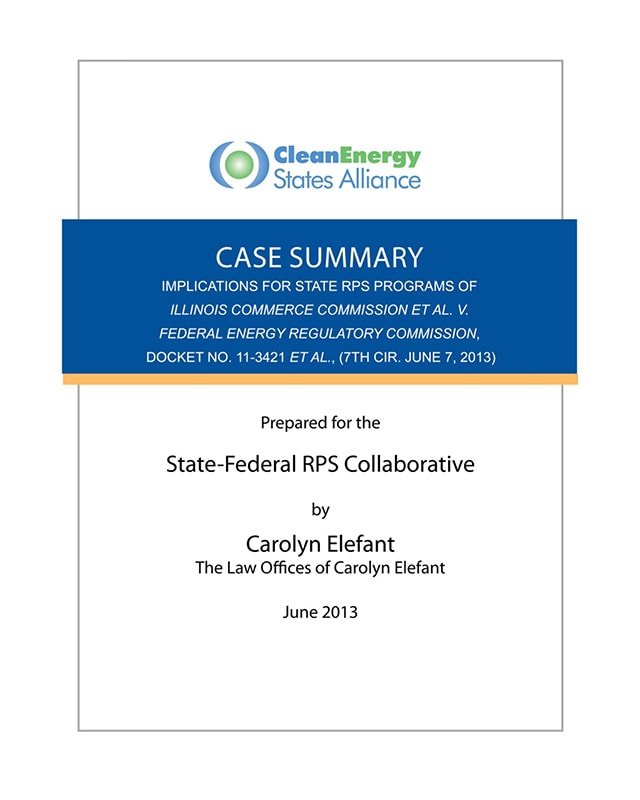 Case Summary - Implications for State RPS Programs of Illinois Commerce ...