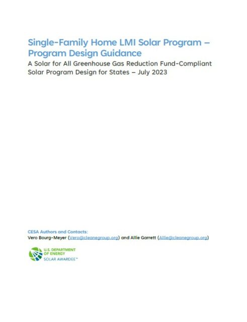 Single-Family Home LMI Solar Program – Program Design Guidance: A Solar ...
