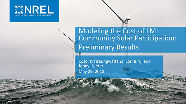 Cover image for resource: Modeling the Cost of LMI Community Solar Participation: Preliminary Results